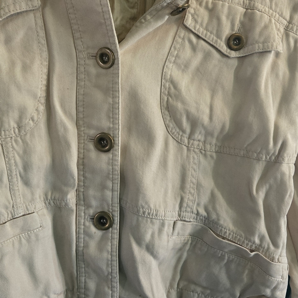 Vintage Womens Jacket Express Design Studio Button Down Beige Large - Picture 8 of 14